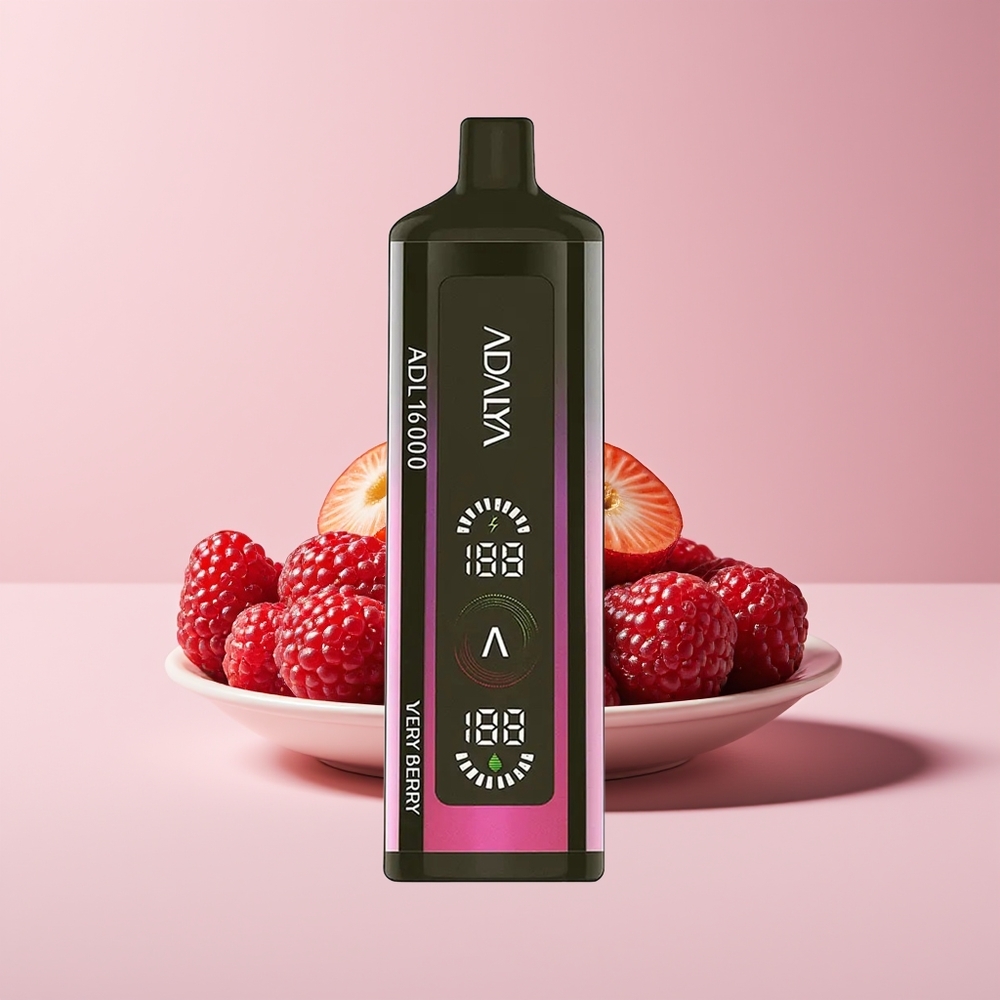 Adalya ADL 16000 PRO Puffs Disposable Vape Very Berry New Zealand Wholesale Digital Screen USB-C 25ml 2%
