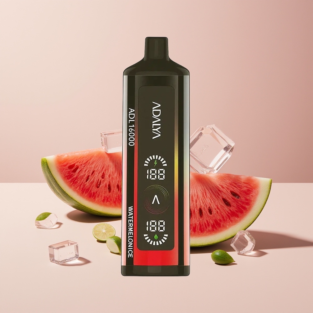 Adalya ADL 16000 PRO Puffs Disposable Vape Watermelon Ice New Zealand Wholesale Steel Pipe Digital Screen USB-C 2%
