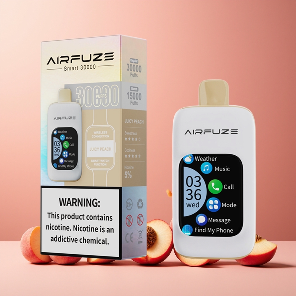 AirFuze Smart 30000 Puffs New Zealand Wholesale 5% Nicotine Type-C Disposable Vape Juicy Peach