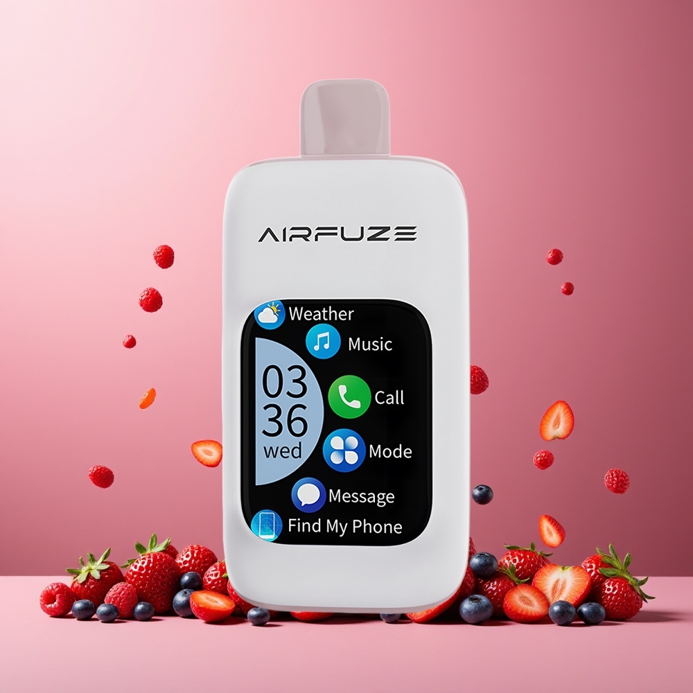AirFuze Smart 30000 Puffs New Zealand Wholesale Disposable Vape Berry Burst 900mAh Type-C 5% Nicotine 2.01"TFT Touch Screen