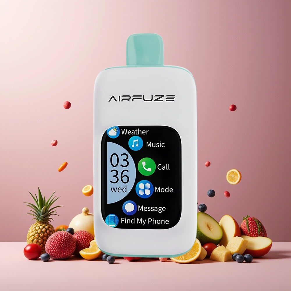 AirFuze Smart 30000 Puffs New Zealand Wholesale Disposable Vape with 2.01" TFT Touch Screen & Type-C Charging - Rainbow Fruit Burst