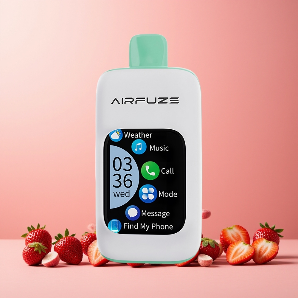 AirFuze Smart 30000 Puffs New Zealand Wholesale Disposable Vape with 5% Nicotine, 900mAh Battery, Type-C Charging - Strawberry Summertime