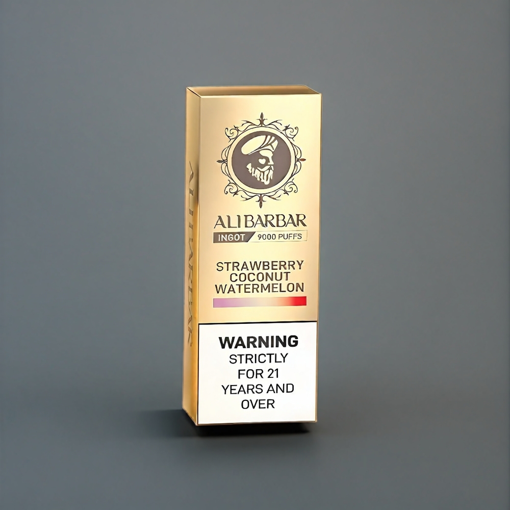 Alibarbar New Zealand Wholesale Ingot 9000 Puffs Strawberry Coconut Watermelon Vape