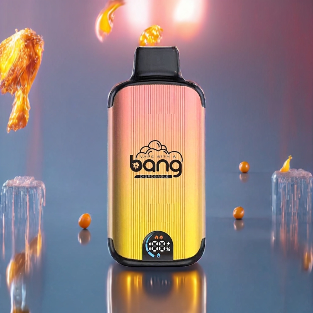 Bang 20000 Puffs Disposable Vape Peach Ice New Zealand Wholesale with 13400 Battery Type-C Port Dual Mesh Coil Smart Screen 0-5% Nicotine