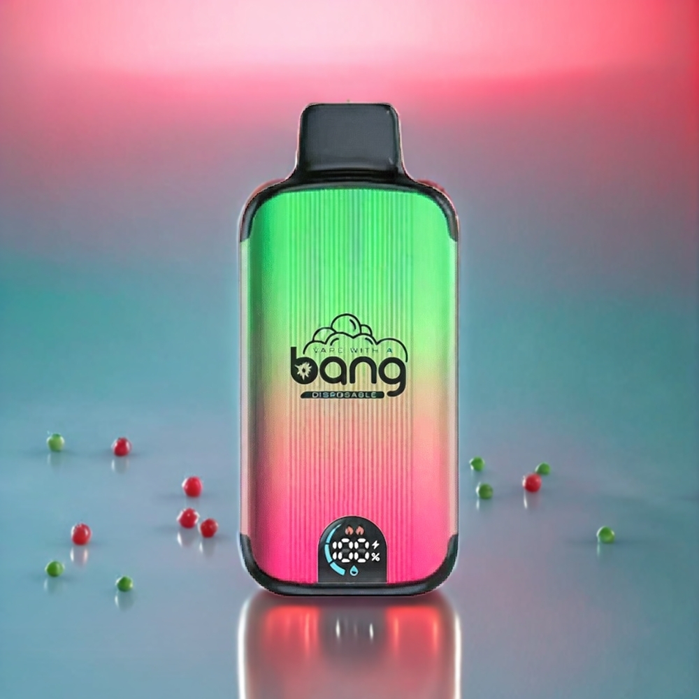 Bang 20000 Puffs Disposable Vape Watermelon Ice New Zealand Wholesale with 13400 Battery, Type-C, Dual Mesh, Smart Screen, 0-5% Nicotine