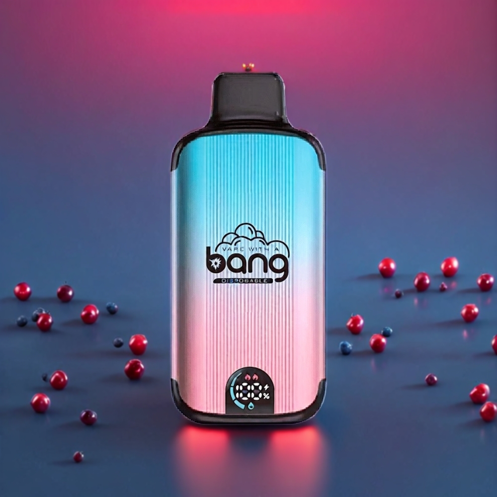 Bang 20000 Puffs New Zealand Wholesale Disposable Vape Blueberry Raspberry with 13400 Battery, Type-C, Dual Mesh, Smart Screen, 0-5% Nic