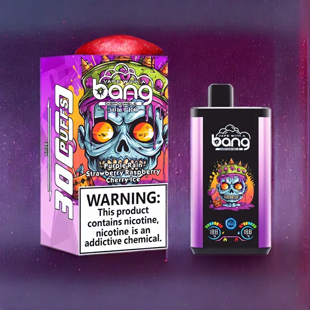 Bang 30K Pro 30000 Puffs 36ml 550mAh Dual-Flavor Disposable Vape Purple Rain & Strawberry Raspberry Cherry Ice New Zealand Wholesale
