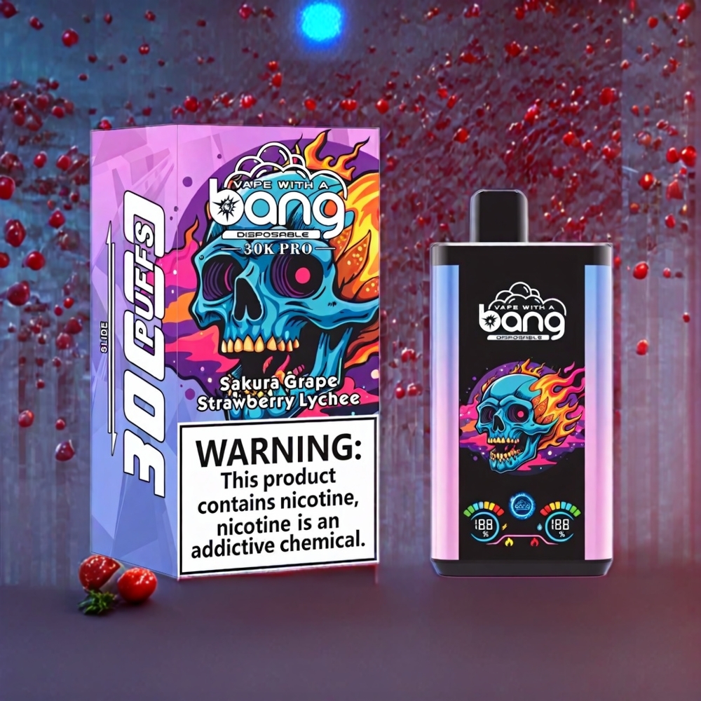 Bang 30K Pro 30000 Puffs 36ml 550mAh Dual-Flavor Disposable Vape Sakura Grape & Strawberry Lychee New Zealand Wholesale