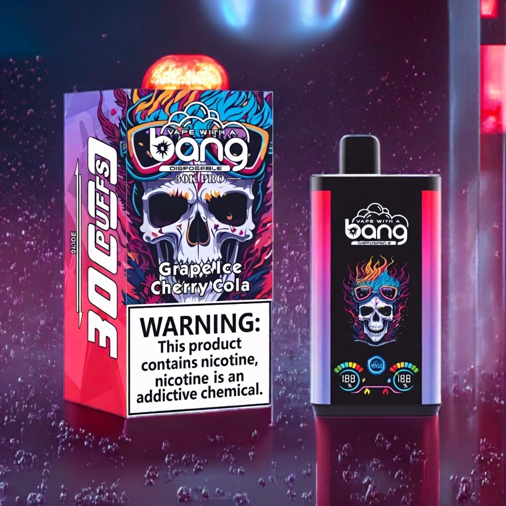 Bang 30K Pro 30000 Puffs New Zealand Wholesale Dual-Flavor 36ml 550mAh Grape Ice & Cherry Cola Disposable Vape