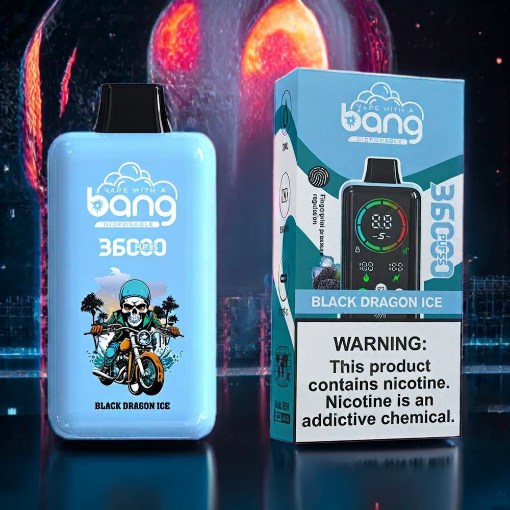 Bang 36000 Power Disposable Vape Black Dragon Ice New Zealand Wholesale 36ml 36000 Puffs 850mAh 5%