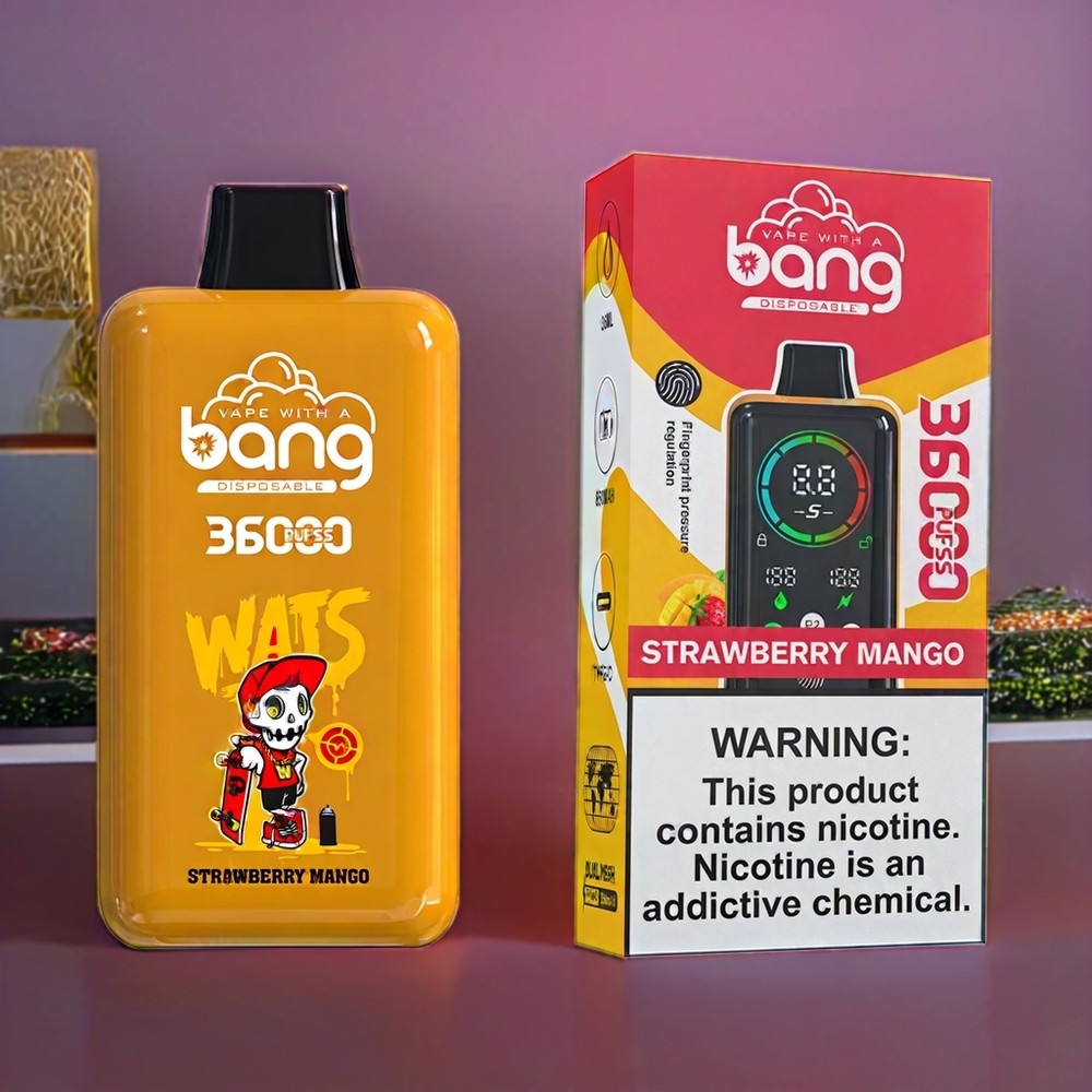 Bang 36000 Power Disposable Vape Strawberry Mango New Zealand Wholesale 36ml 36000 Puffs 5% 850mAh