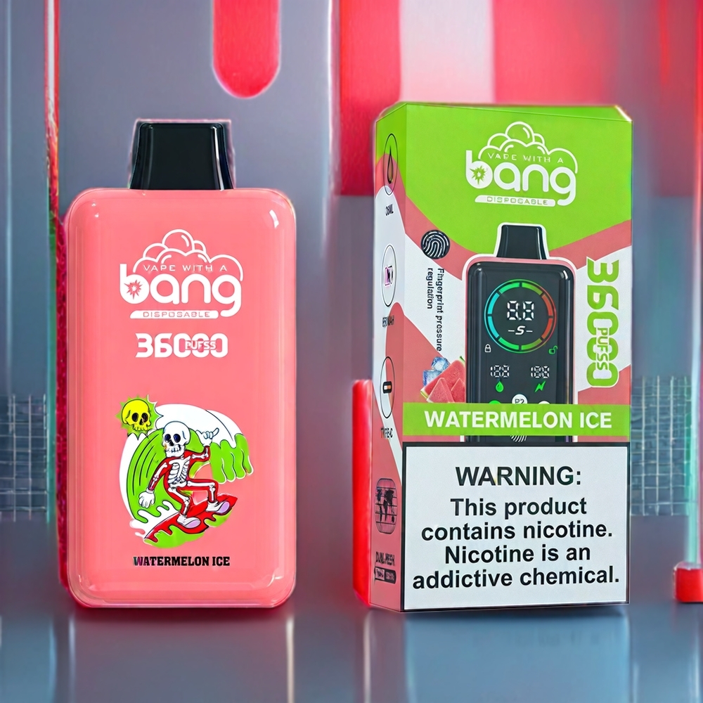 Bang 36000 Power Disposable Vape Watermelon Ice New Zealand Wholesale 36ml 850mAh 36000 Puffs 1.0 Ohm Mesh Coil