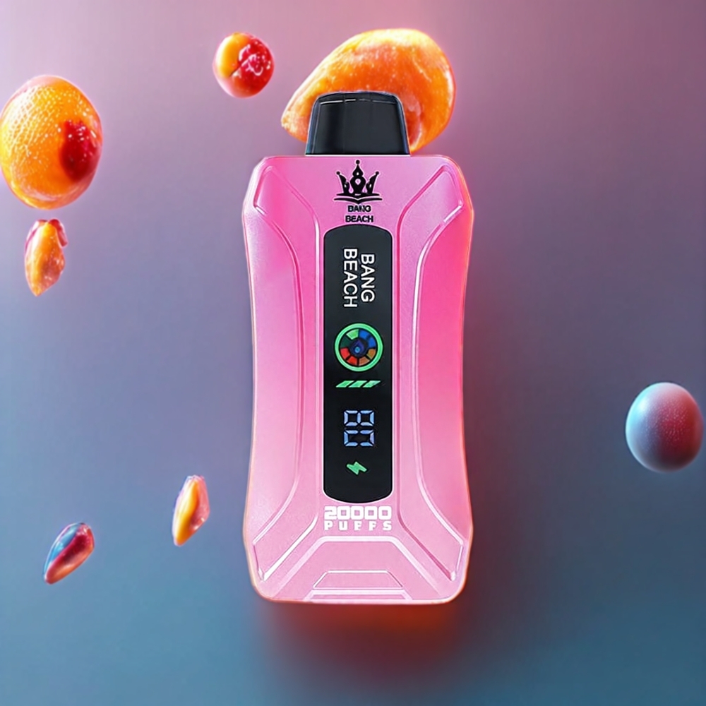 Bang Beach 20000 Puffs 35ml 650mAh Smart Screen Peach Ice Disposable Vape New Zealand Wholesale