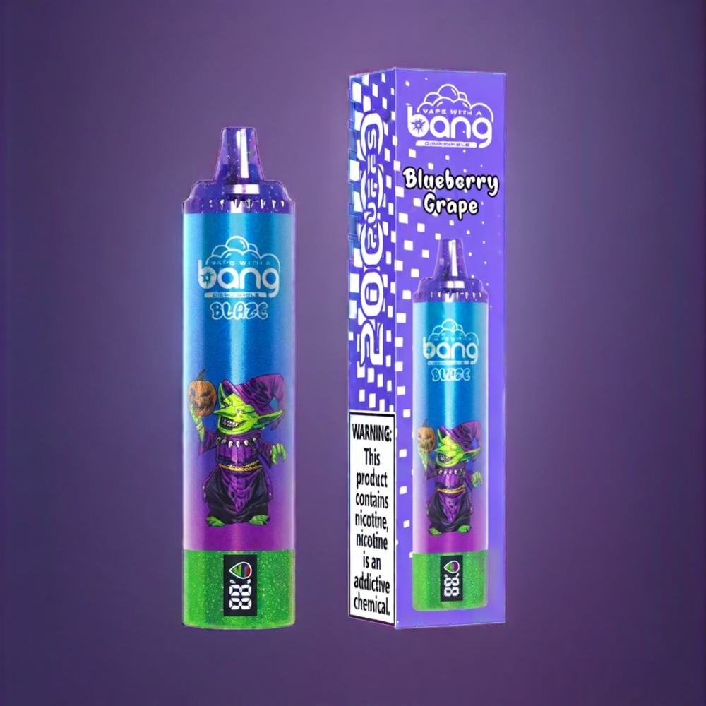 Bang Blaze Tornado 20000 Puffs New Zealand Wholesale Disposable Vape Blueberry Grape with Type-C Charging & Customizable Airflow 0%-5% Nicotine