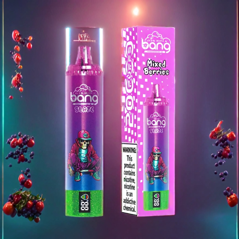 Bang Blaze Tornado 20000 Puffs New Zealand Wholesale Disposable Vape Mixed Berries with Type-C Charging & Customizable Airflow 0-5% Nicotine