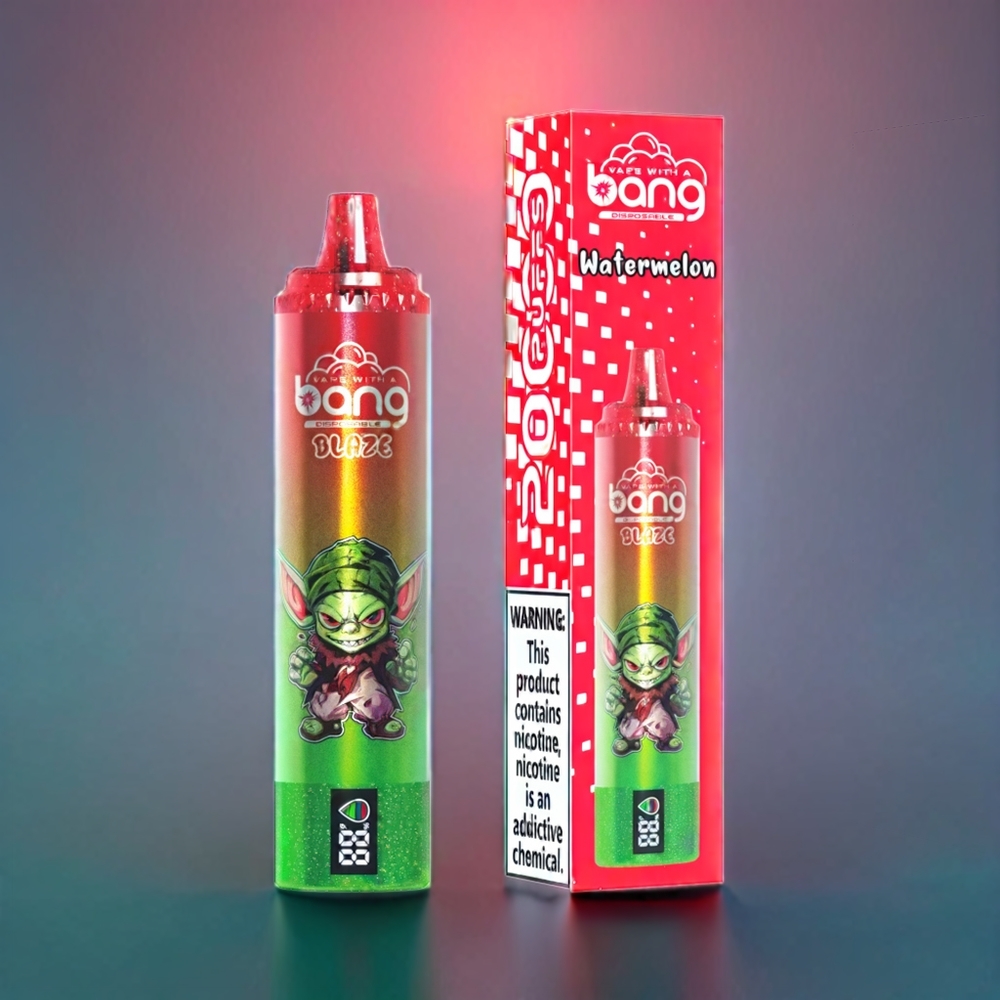 Bang Blaze Tornado 20000 Puffs New Zealand Wholesale Disposable Vape Watermelon with Type-C Charging & Customizable Airflow 0-5% Nicotine