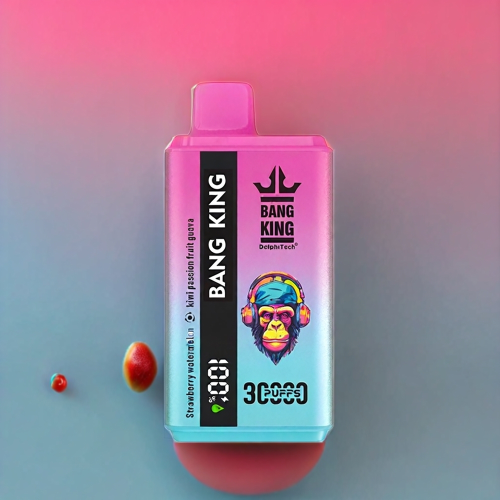 Bang King 30000 Puffs 36ml 550mAh Mesh Dual Coil Type-C Disposable Vape Strawberry Watermelon Kiwi Passion Fruit Guava New Zealand Wholesale