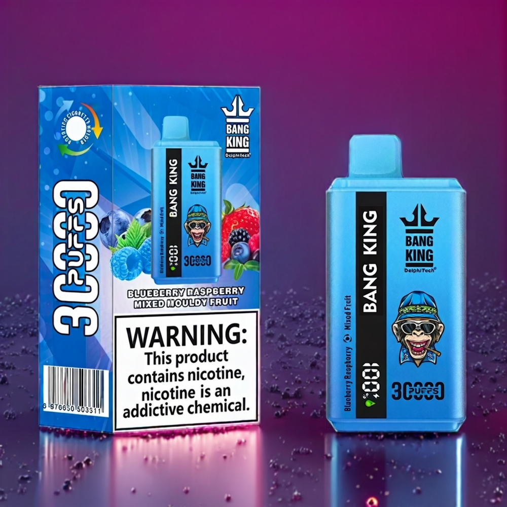 Bang King 30000 Puffs 36ml 550mAh Type-C Disposable Vape Blueberry Raspberry Mixed Fruit New Zealand Wholesale