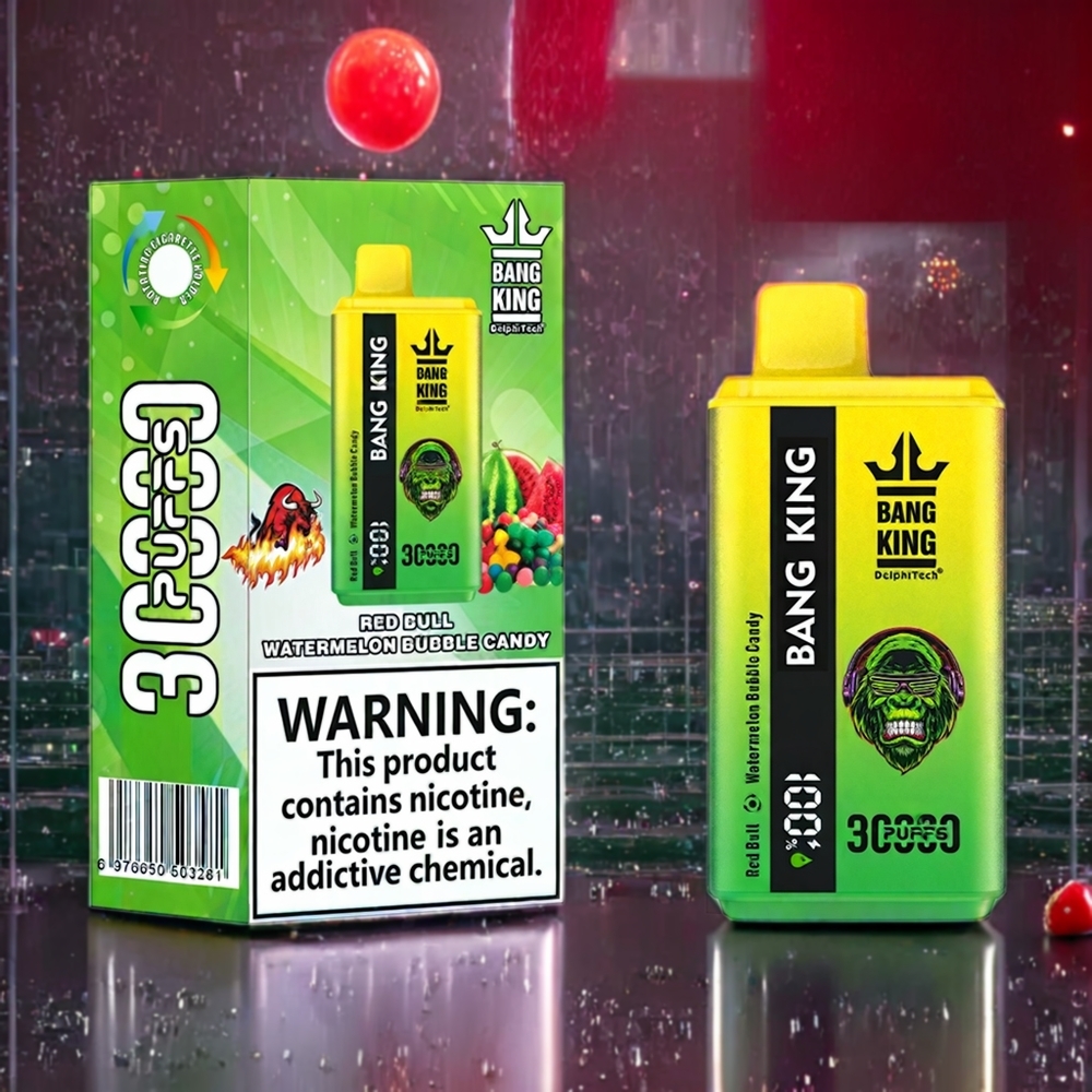 Bang King 30000 Puffs 36ml 550mAh Type-C Disposable Vape Red Bull Watermelon Bubble Candy New Zealand Wholesale