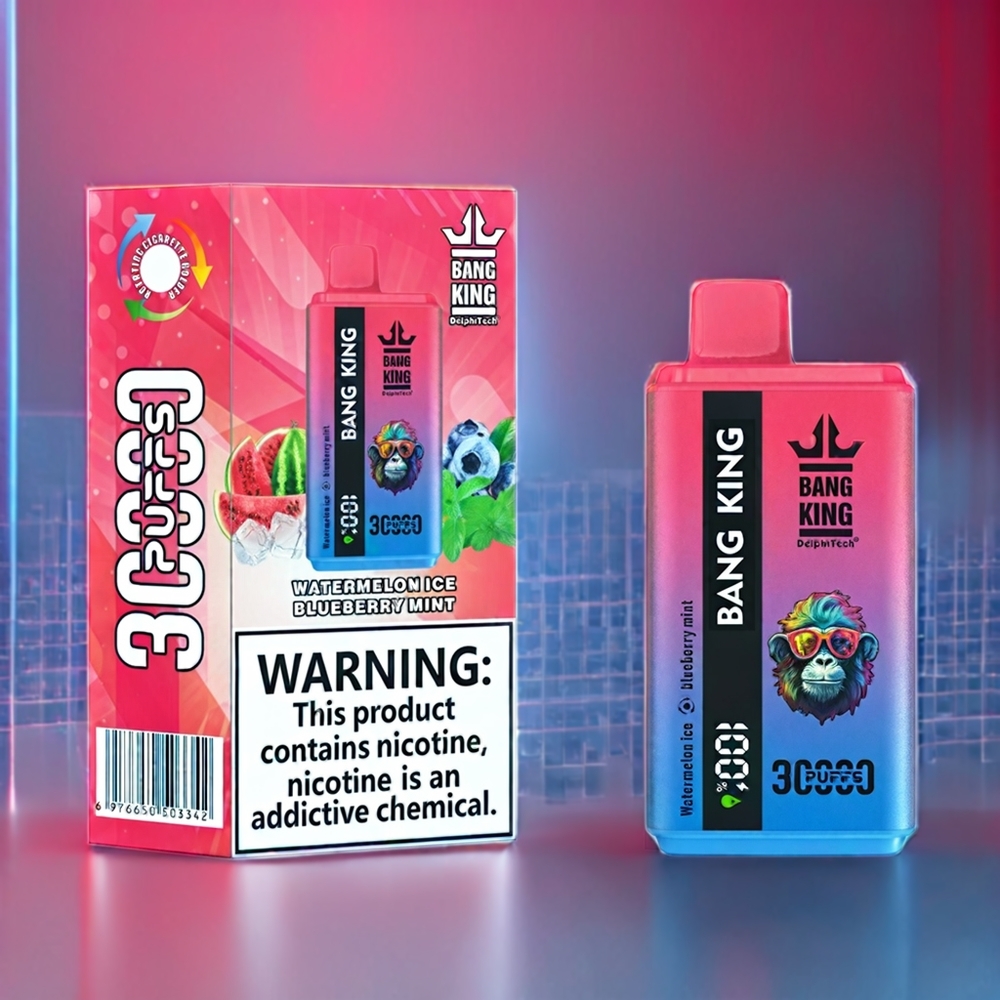Bang King 30000 Puffs 36ml 550mAh Type-C Disposable Vape Watermelon Ice Blueberry Mint New Zealand Wholesale
