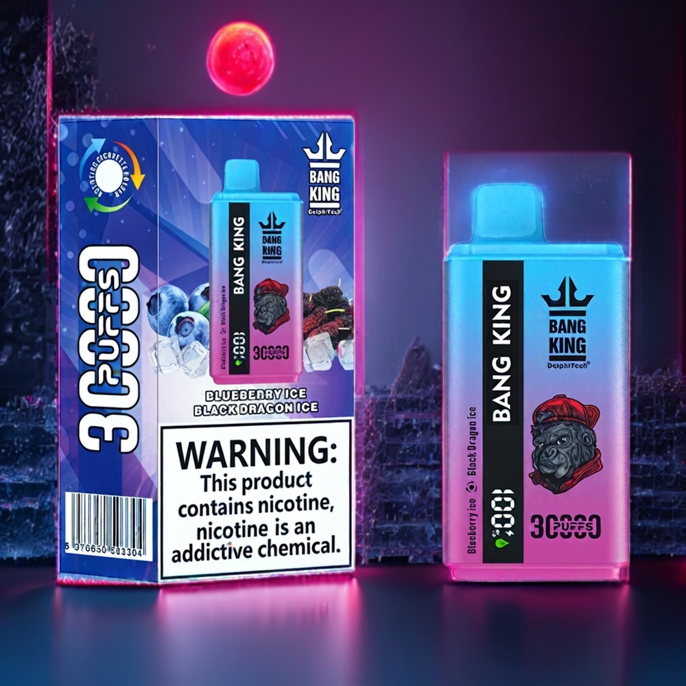 Bang King 30000 Puffs 36ml 550mAh Type-C New Zealand Wholesale Disposable Vape Blueberry Ice Black Dragon Ice