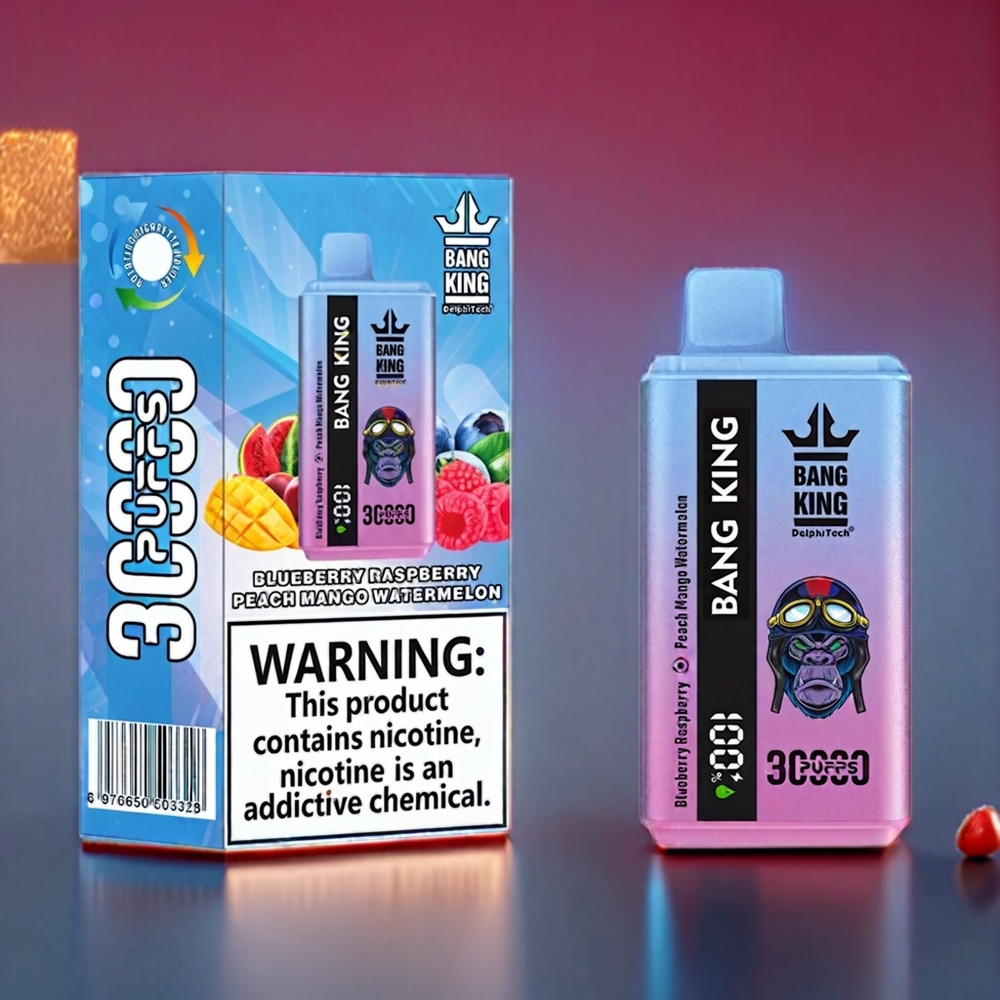 Bang King 30000 Puffs 36ml 550mAh Type-C New Zealand Wholesale Disposable Vape Blueberry Raspberry Peach Mango Watermelon