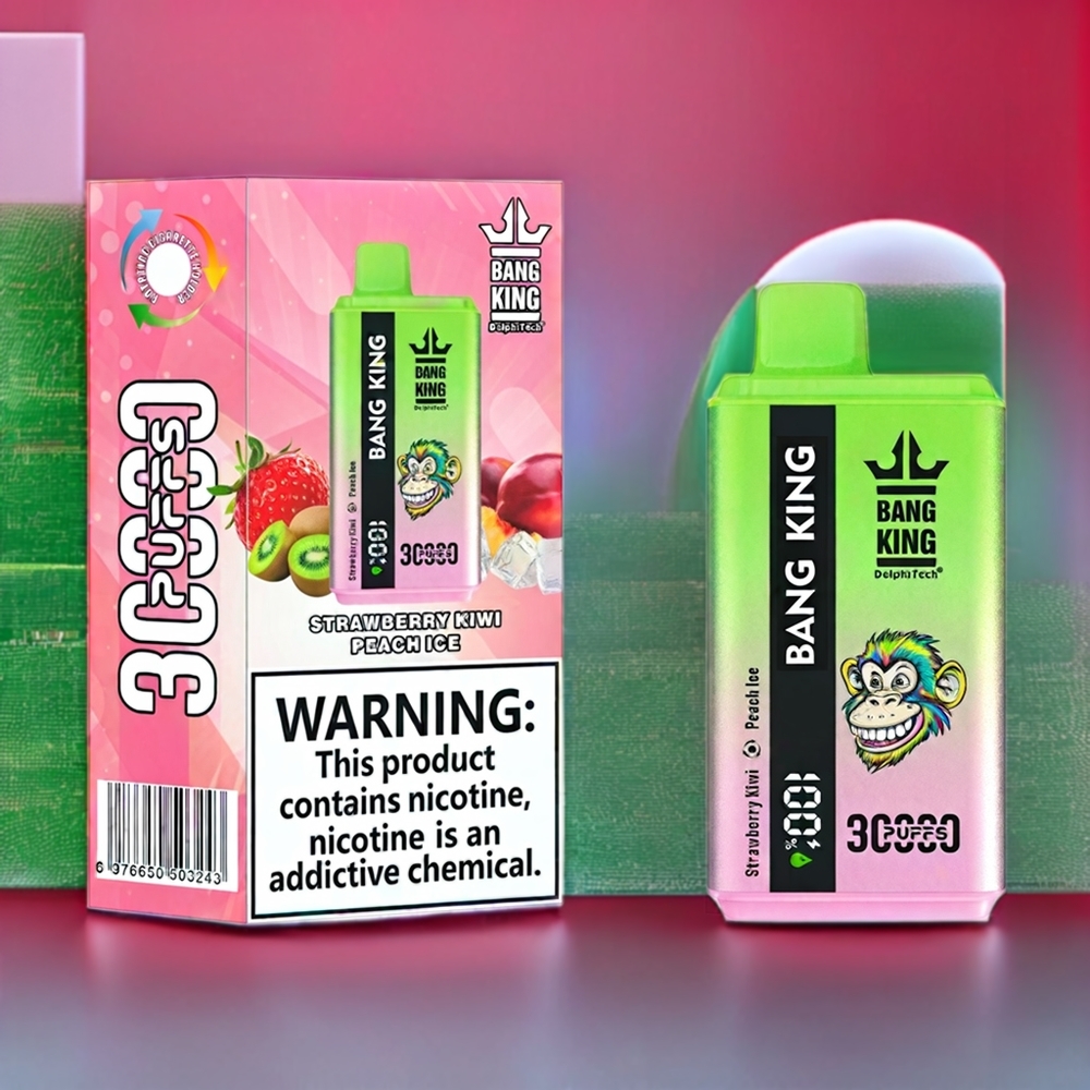 Bang King 30000 Puffs 36ml 550mAh Type-C New Zealand Wholesale Disposable Vape Strawberry Kiwi Peach Ice