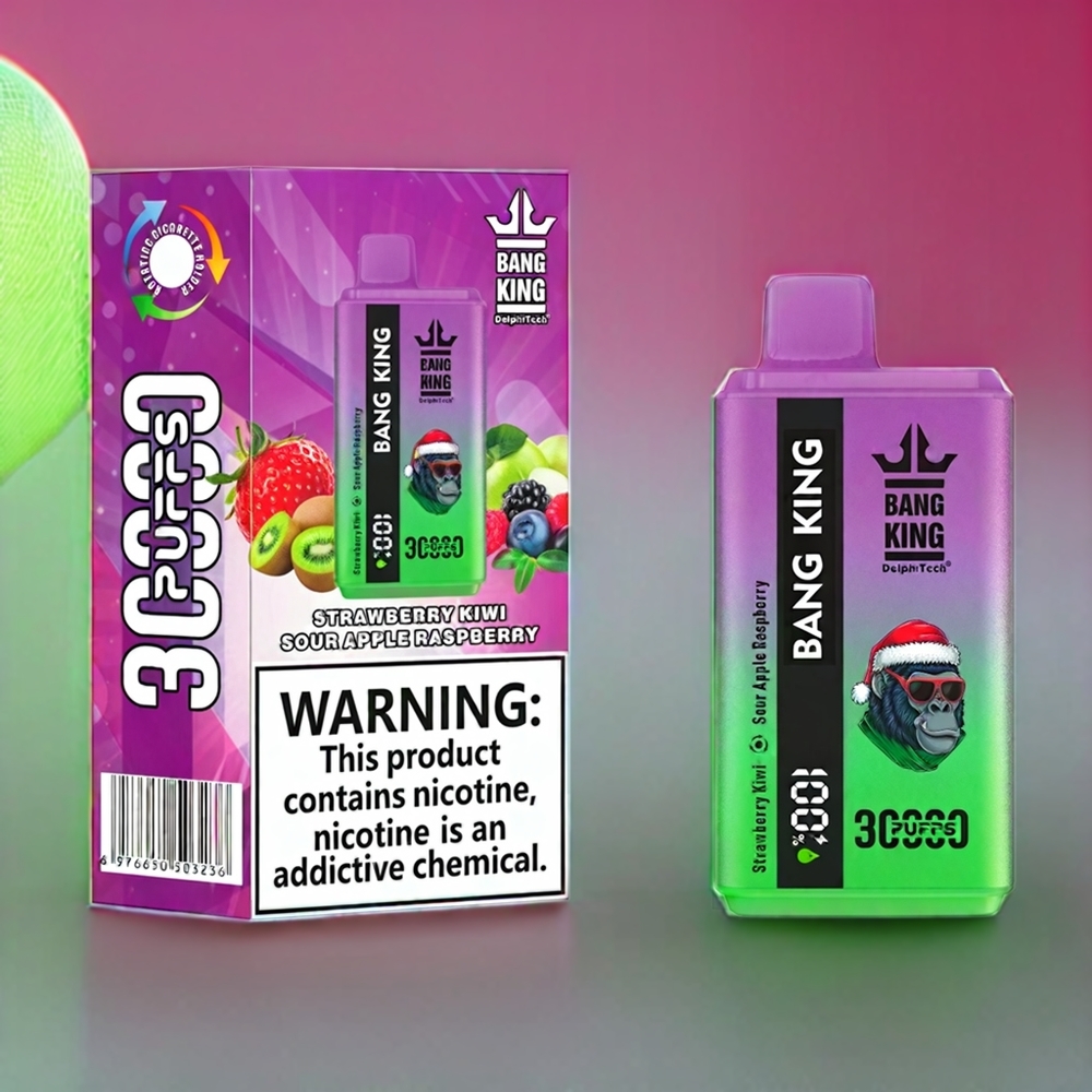 Bang King 30000 Puffs 36ml 550mAh Type-C New Zealand Wholesale Disposable Vape Strawberry Kiwi Sour Apple Raspberry