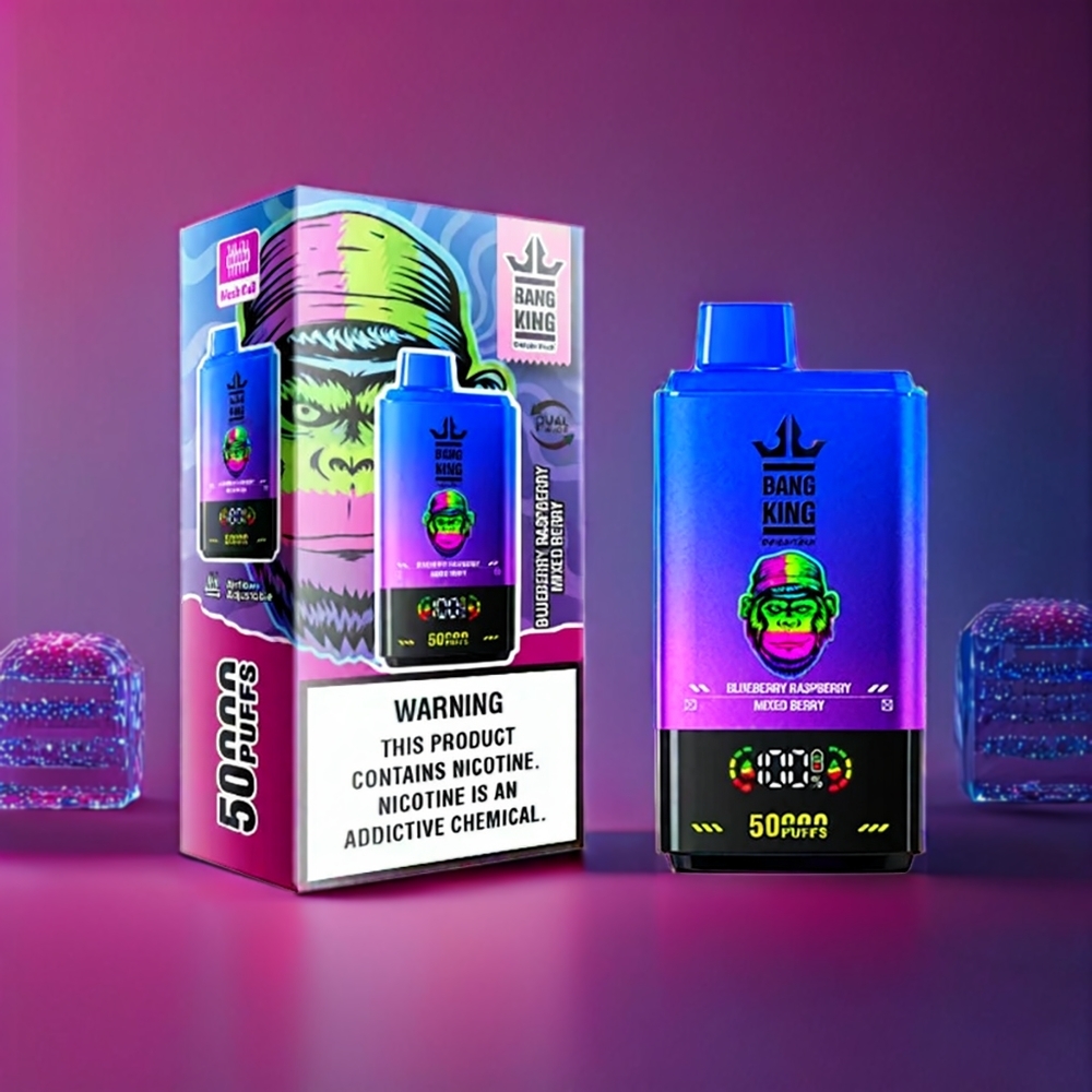 Bang King 50000 Disposable Vape 50ml 850mAh Type-C New Zealand Wholesale Blueberry Raspberry Mixed Berry