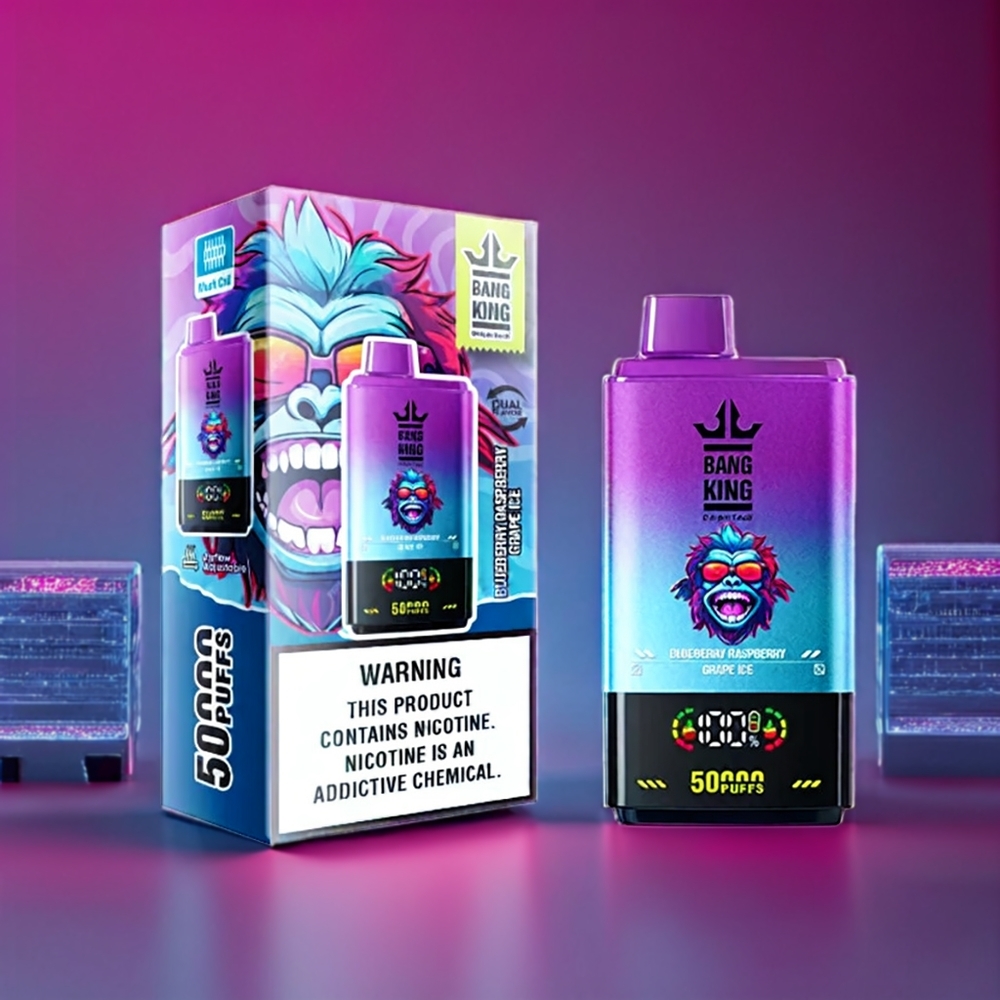Bang King 50000 Disposable Vape New Zealand Wholesale Blueberry Raspberry Grape Ice 50ml 850mAh Type-C