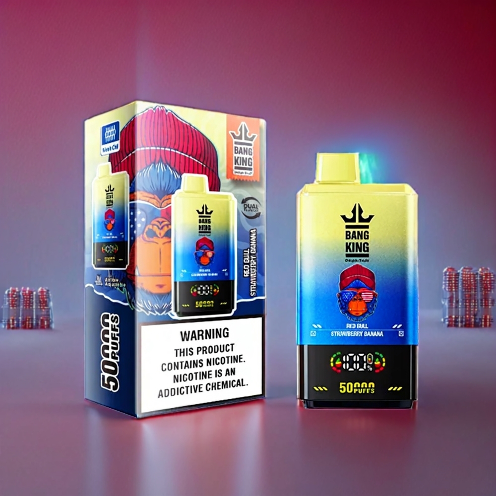 Bang King 50000 Disposable Vape New Zealand Wholesale Red Bull Strawberry Banana 50ml 850mAh Type-C