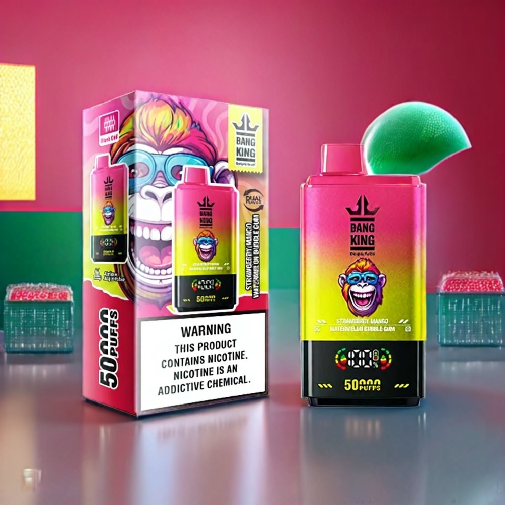 Bang King 50000 Disposable Vape Strawberry Mango Watermelon Bubble Gum New Zealand Wholesale 50ml 850mAh Type-C 1.0 Mesh Coil