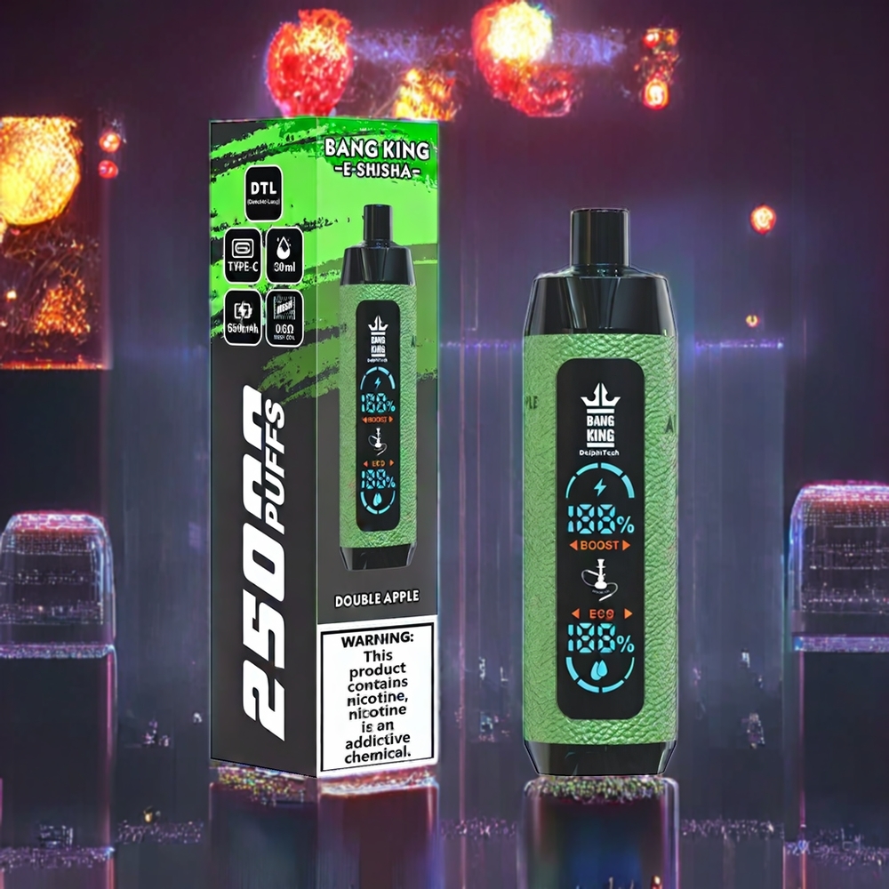 Bang King Shisha 25000 Puffs 30ml 650mAh Mesh 0.6Ω Type-C Double Apple New Zealand Wholesale