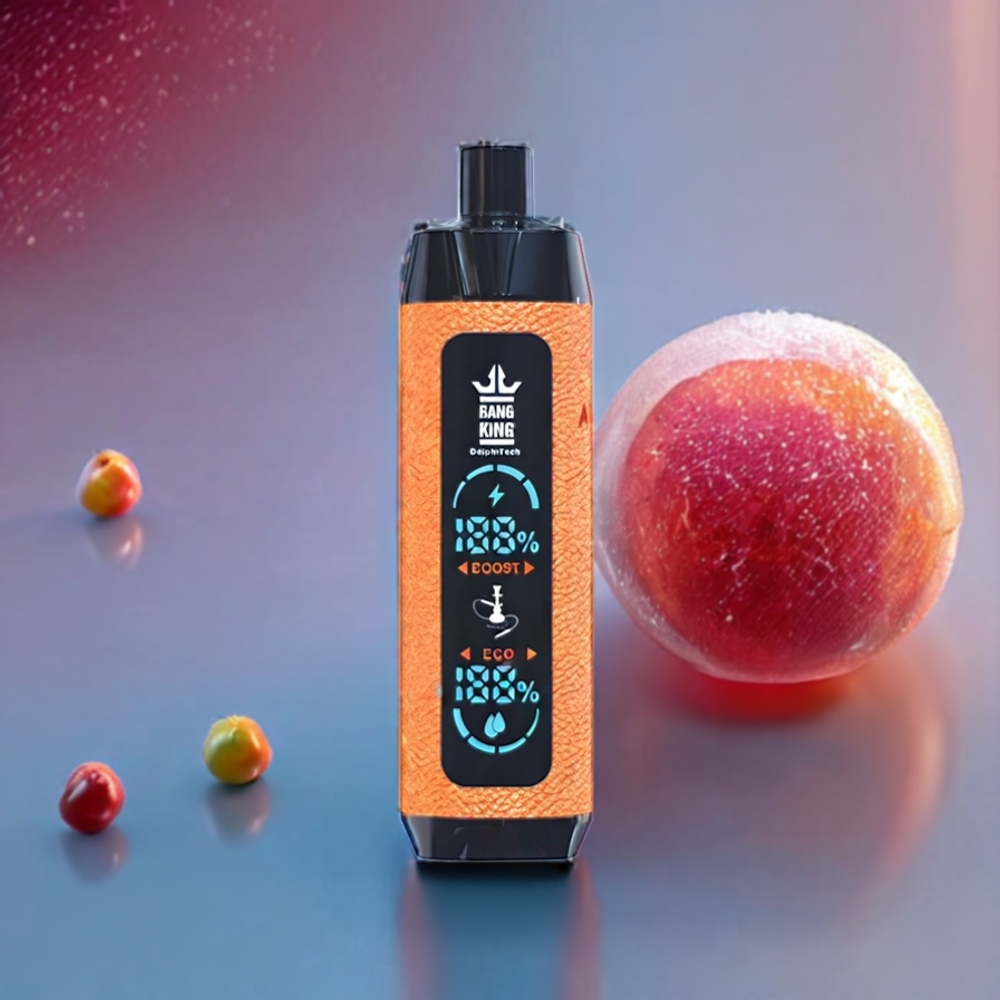 Bang King Shisha 25000 Puffs 30ml 650mAh Mesh Coil 0.6Ω Type-C Peach Ice New Zealand Wholesale