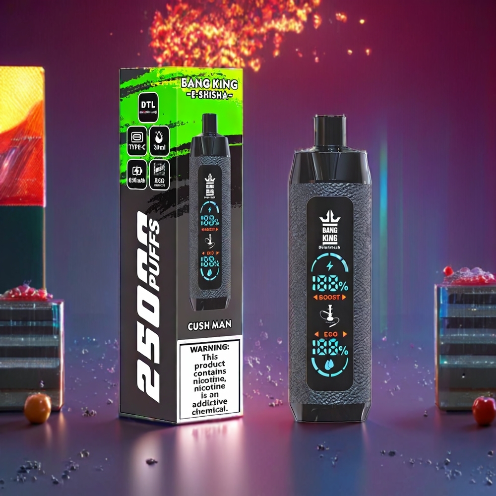 Bang King Shisha 25000 Puffs 30ml 650mAh Mesh Coil Cush Man New Zealand Wholesale