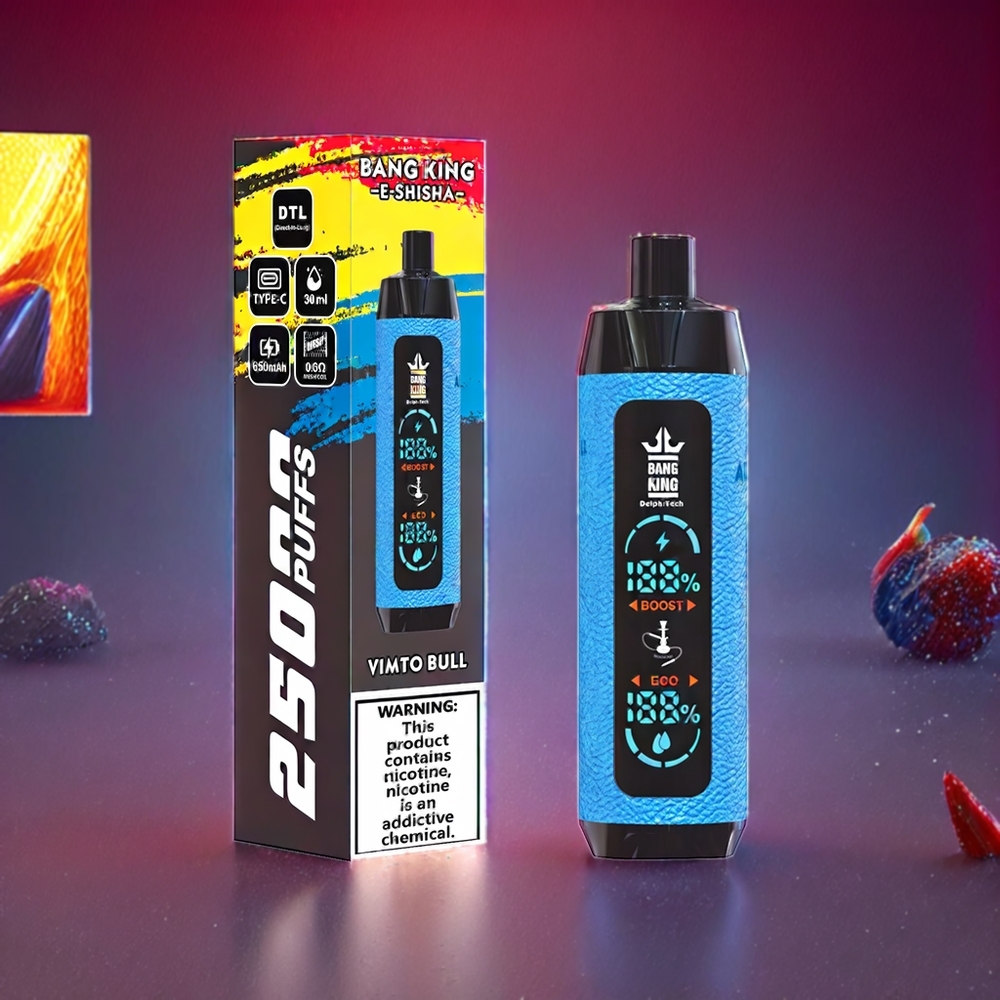 Bang King Shisha 25000 Puffs 30ml 650mAh Mesh Coil Vimto Bull Disposable Vape New Zealand Wholesale