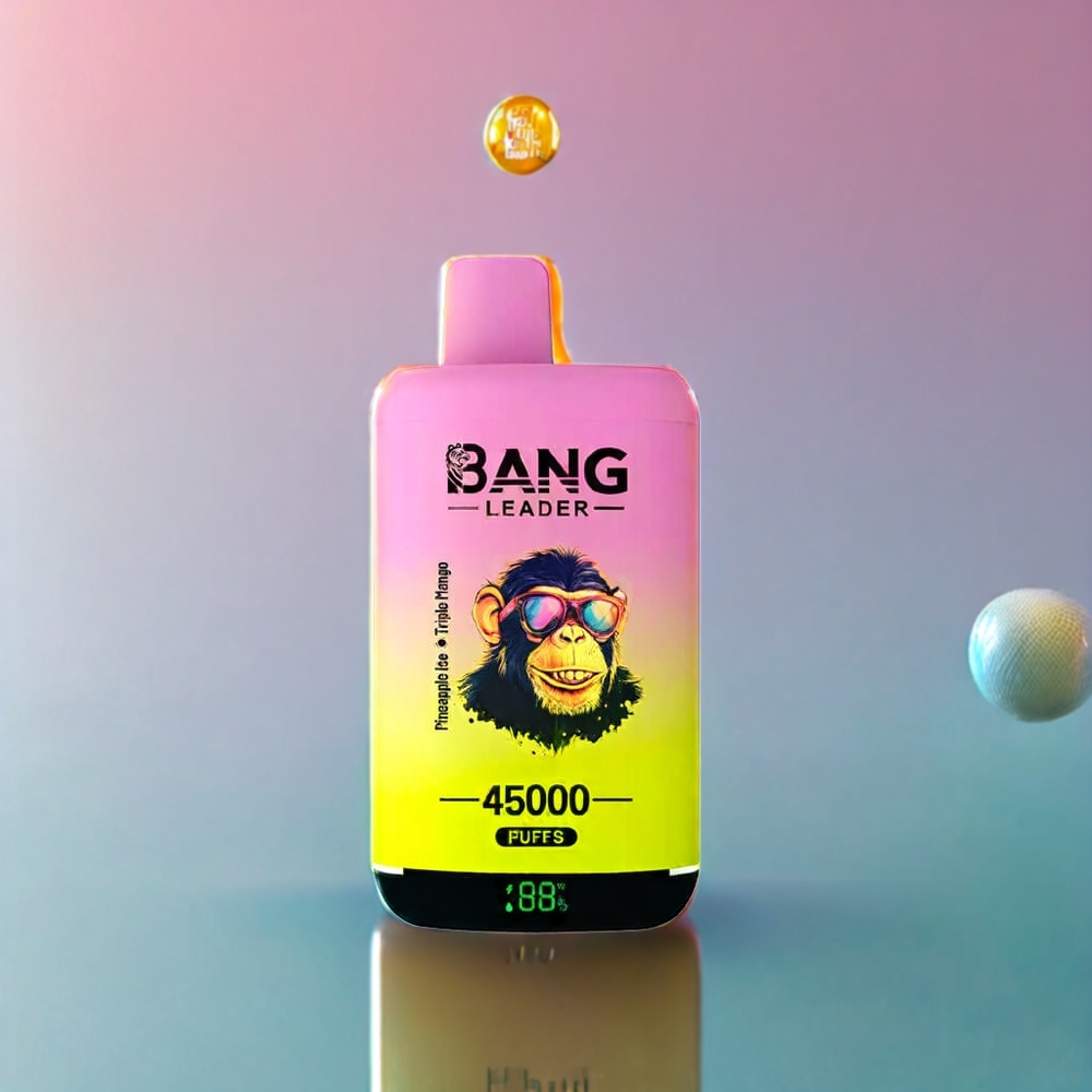 Bang Leader 45000 Puffs New Zealand Wholesale Disposable Vape Pineapple Ice Triple Mango Smart Screen Dual Flavor 2-in-1