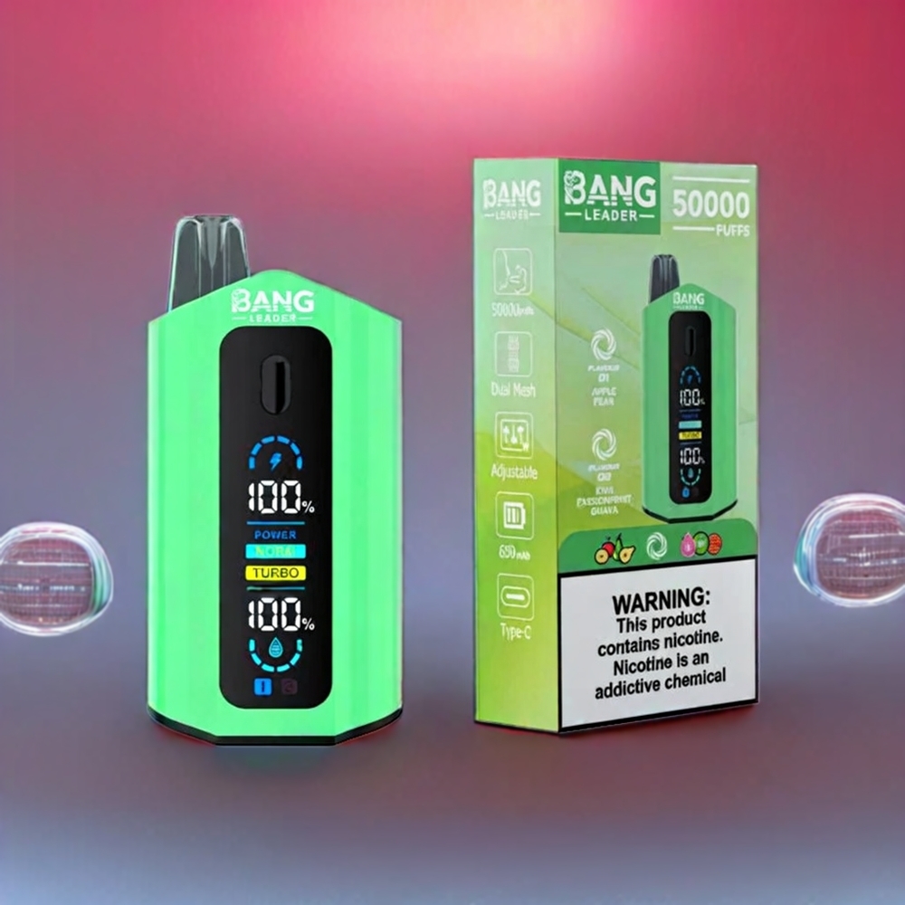 Bang Leader 50000 Puffs 13400mAh 36ml NZ Wholesale Disposable Vape Apple Pear Kiwi Passionfruit Guava