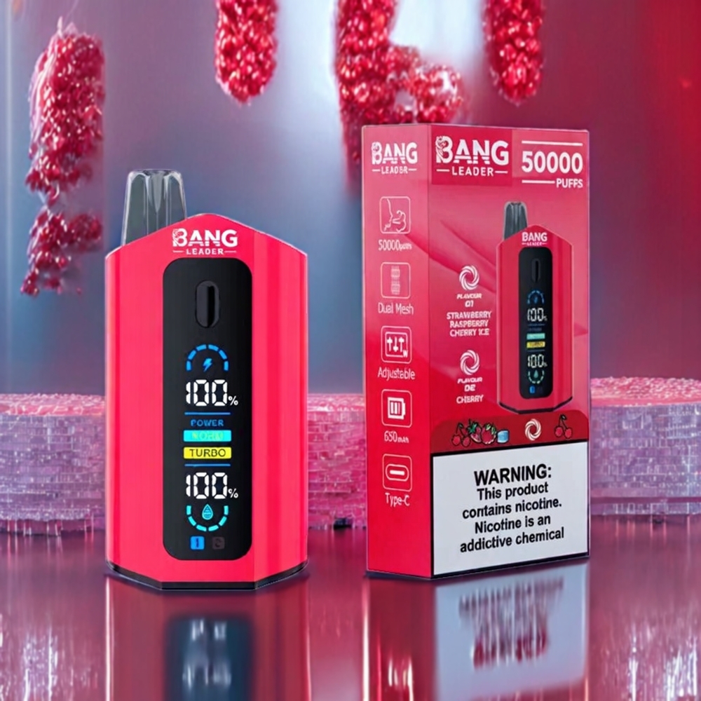 Bang Leader 50000 Puffs 13400mAh 36ml New Zealand Wholesale Disposable Vape Strawberry Raspberry Cherry Ice Cherry