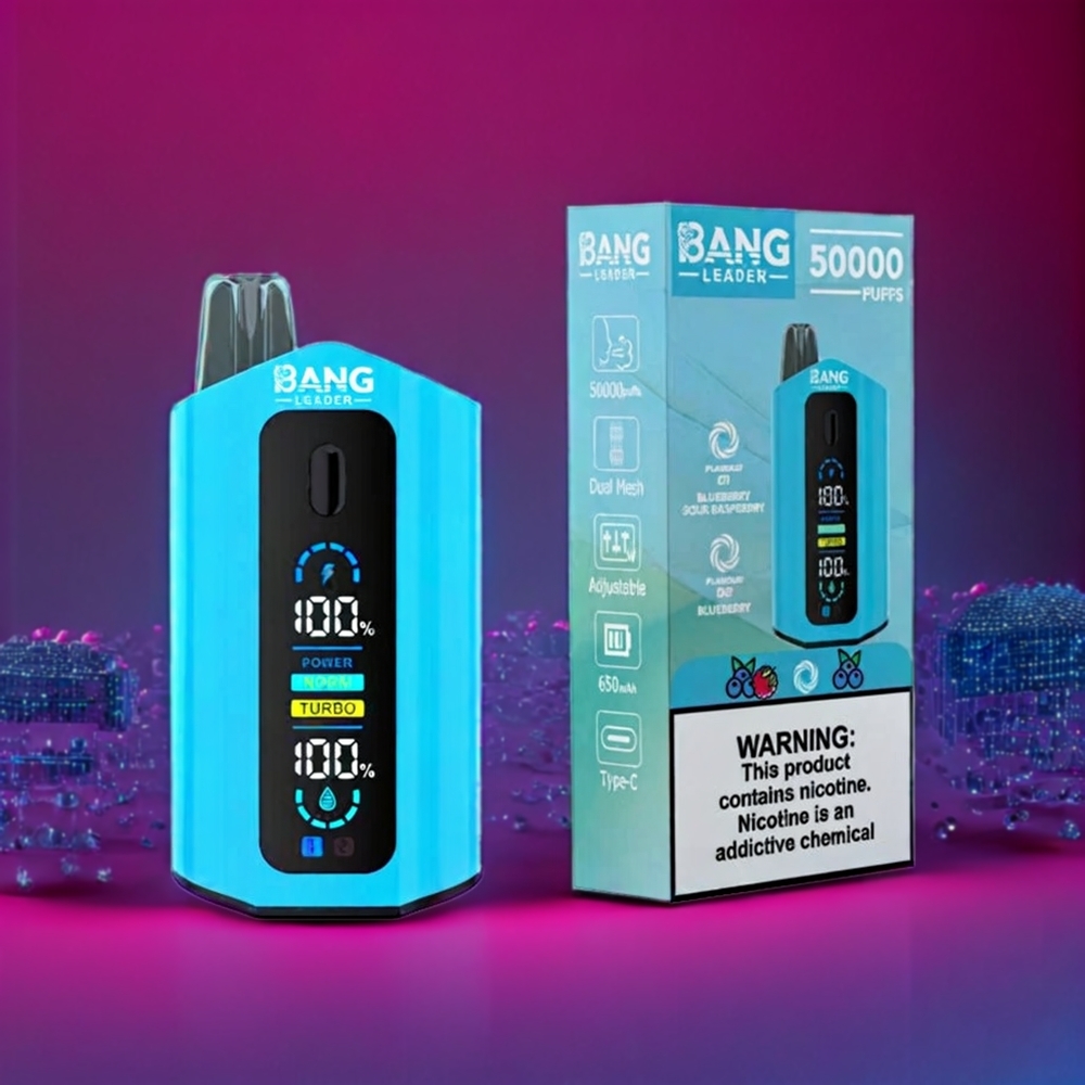 Bang Leader 50000 Puffs 13400mAh 36ml Type-C New Zealand Wholesale Disposable Vape Blueberry Sour Raspberry Blueberry