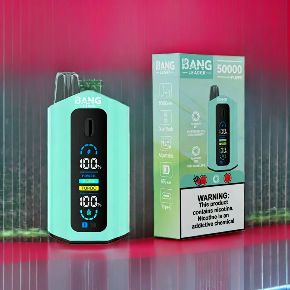 Bang Leader 50000 Puffs 13400mAh Type-C New Zealand Wholesale Disposable Vape Watermelon Strawberry Redbull