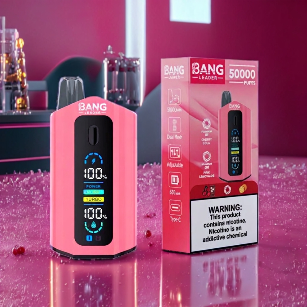 Bang Leader 50000 Puffs New Zealand Wholesale 13400mAh Type-C 36ml Cherry Cola Pink Lemonade Disposable Vape