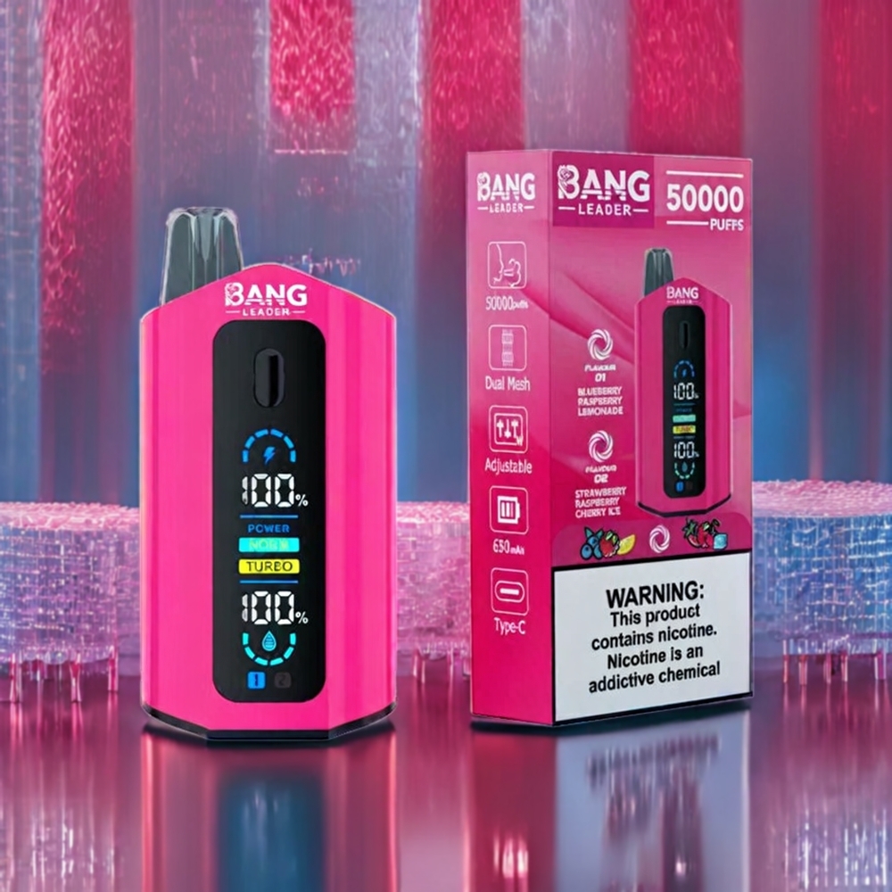 Bang Leader 50000 Puffs New Zealand Wholesale Disposable Vape 13400mAh 36ml 2-in-1 Blueberry Raspberry Lemonade Strawberry Raspberry Cherry Ice