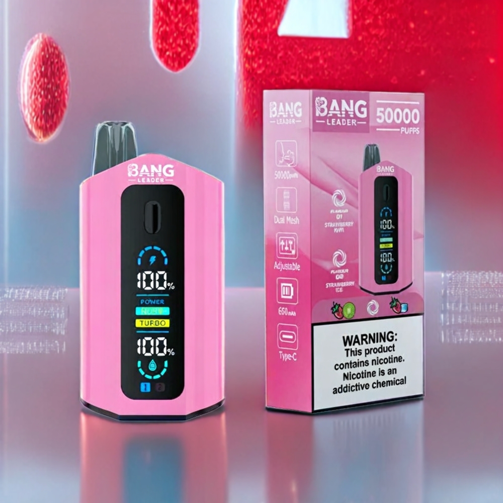 Bang Leader 50000 Puffs New Zealand Wholesale Disposable Vape 13400mAh 36ml Strawberry Kiwi Strawberry Ice Type-C 2-in-1
