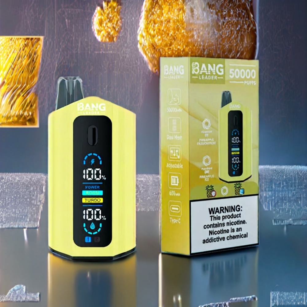 Bang Leader 50000 Puffs New Zealand Wholesale Disposable Vape Pineapple Passionfruit Pineapple Ice 13400mAh 36ml Type-C 2-in-1 Flavors