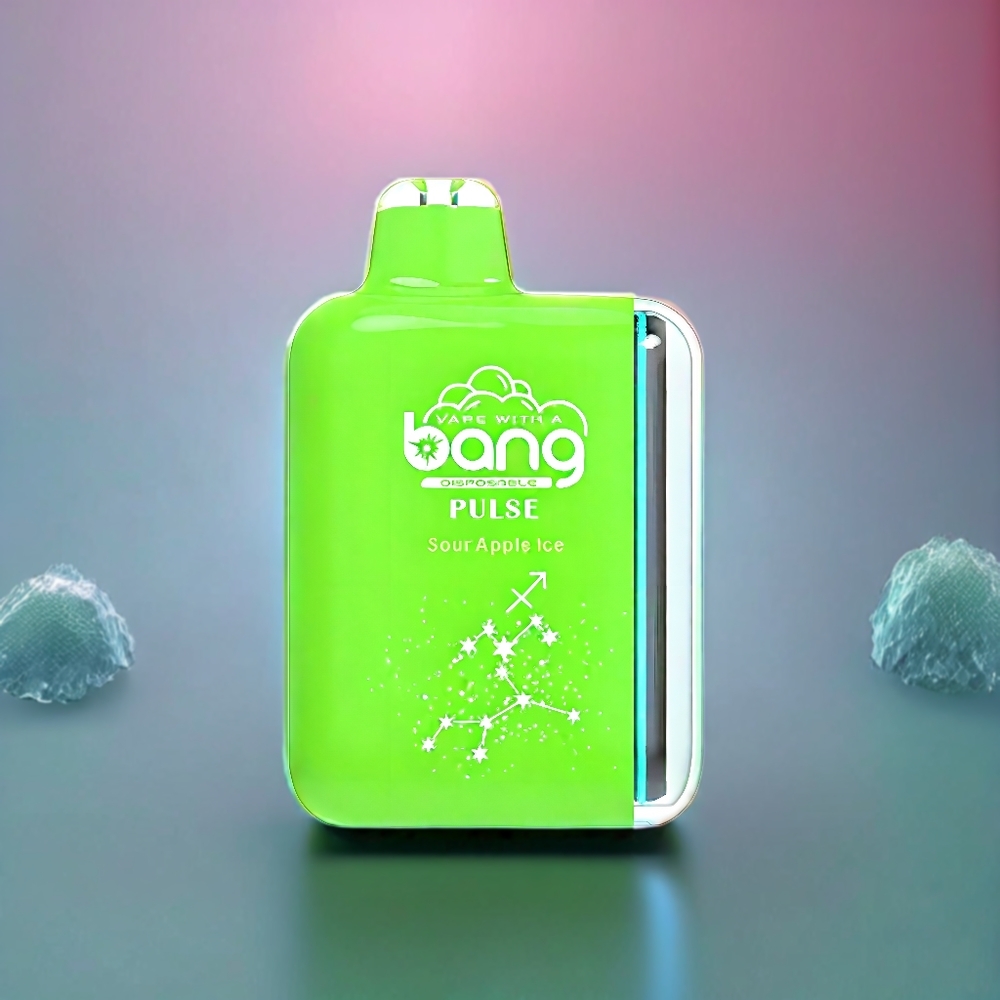 Bang Pulse 18000 Puffs Disposable Vape Sour Apple Ice New Zealand Wholesale, Type-C, 650mAh, 26ml, Mesh Coil 1.0 ohm