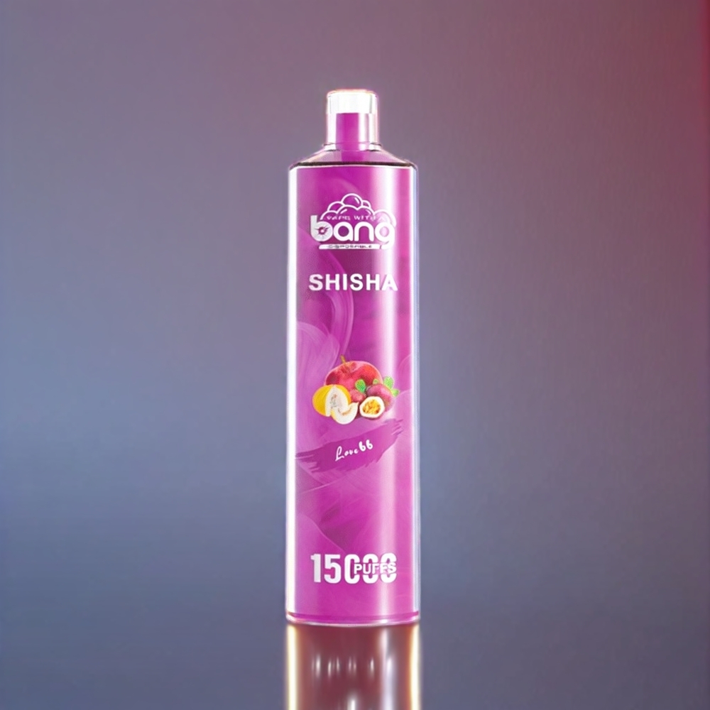 Bang Shisha 15000 Puffs Disposable Vape Love 66 New Zealand Wholesale - 23ml E-liquid, Type-C Charging, 600mAh Battery, 0-5% Nicotine, DTL Tech