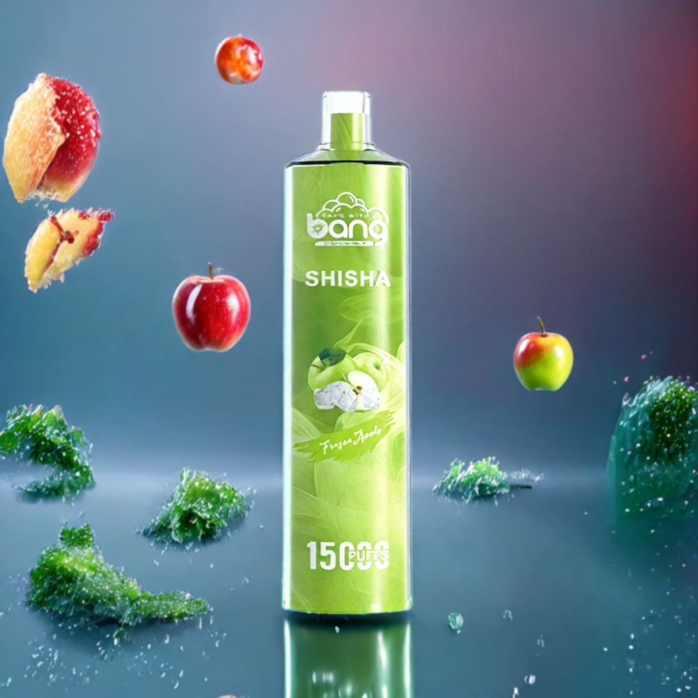 Bang Shisha 15000 Puffs Disposable Vape New Zealand Wholesale Frozen Apple 23ml E-liquid Type-C Charging 600mAh Battery 0-5% Nicotine DTL