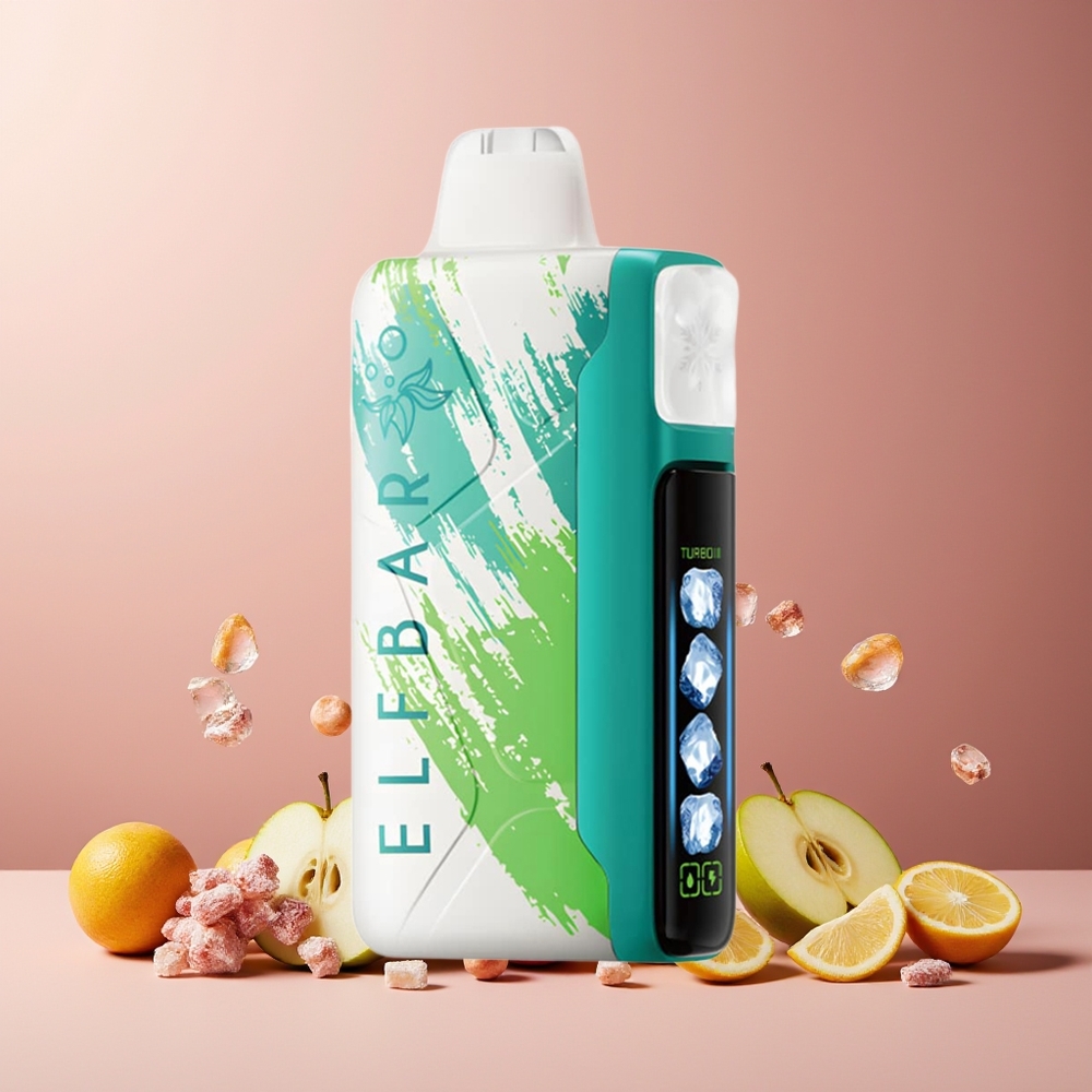 ELF BAR Ice King 40000 Puffs New Zealand Wholesale Disposable Vape Sour Apple Ice 20mL 5% Rechargeable 850mAh Adjustable Cooling LCD