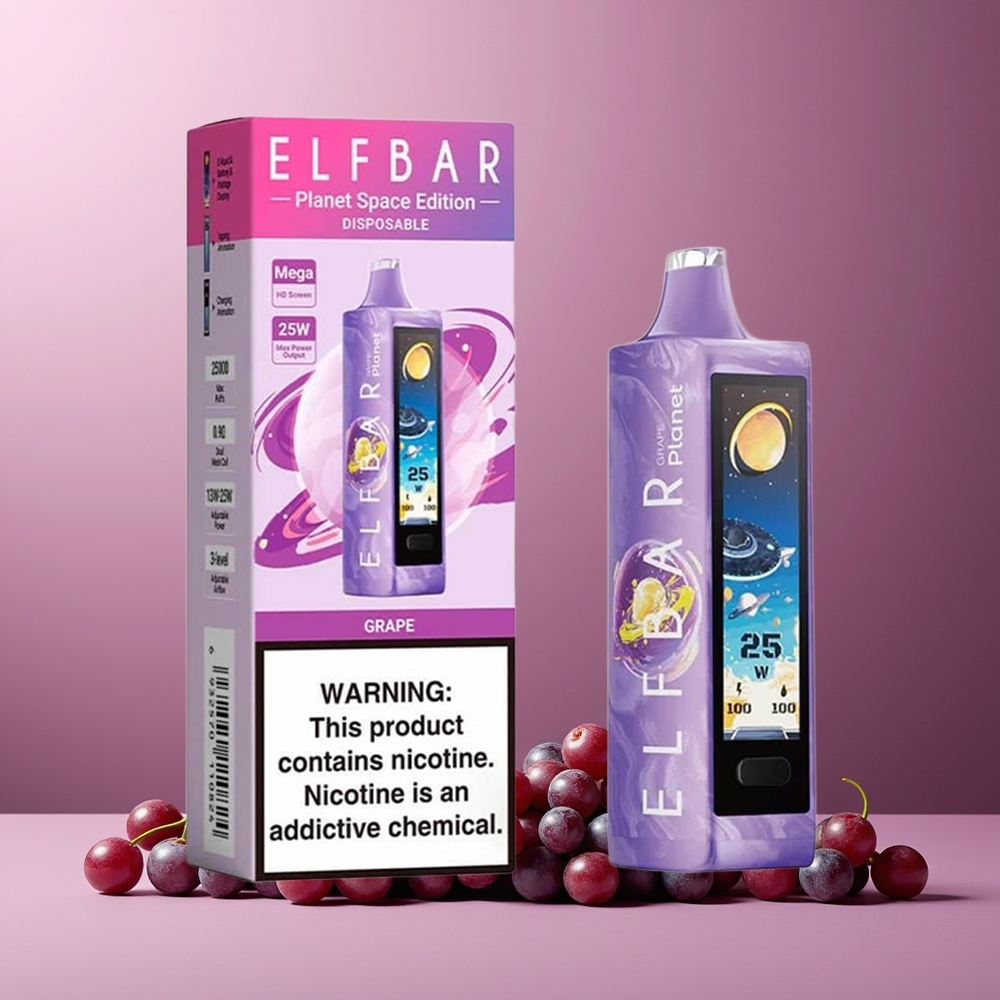 ELF BAR Planet 25000 Puffs 18ml 800mAh Mesh Disposable Vape Grape New Zealand Wholesale